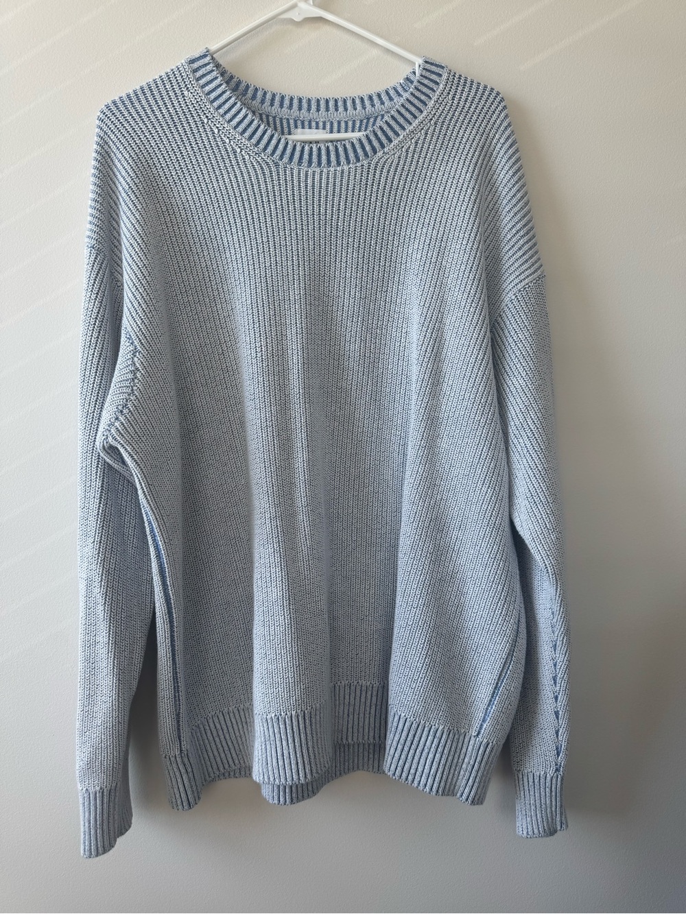 GAP Light Blue Thick Knit Sweater 100% Cotton Sz XL Beach